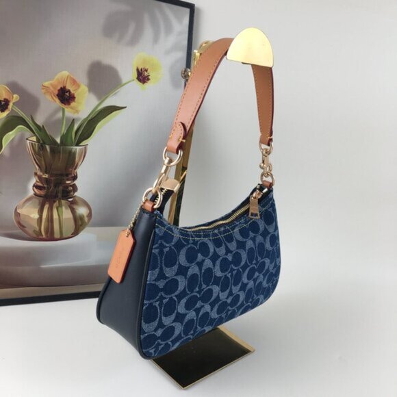 COACH Teri Shoulder Bag Signature Denim Outlet NEW - Picture 3 of 6